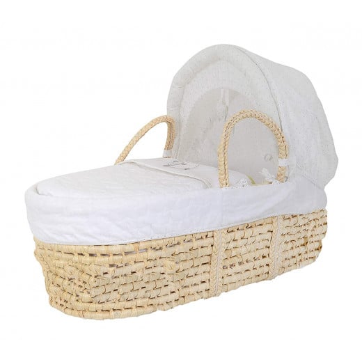 Mosses Wicker Baby Basket, White Color