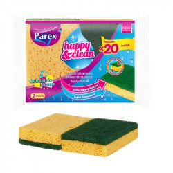 Parex Happy & Clean Cellulose Sponge, 2 Pieces