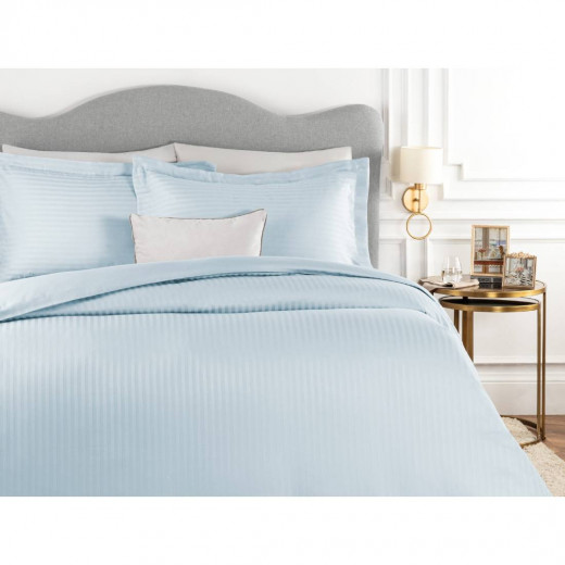 طقم اليسيا بياضات سرير مخطط  باللون الازرق مزدوج الحجم من مدام كوكو