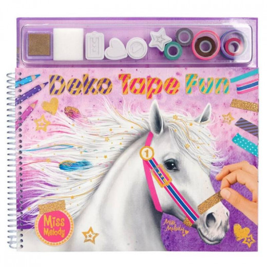 Miss Melody Deko Tape Fun Coloring Book with Masking Tape