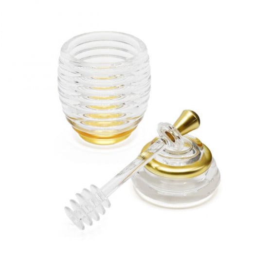 Al Hoora Acrylic Honey Jar, Gold & Transparent