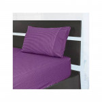 Cannon Dots & Stripes Bed Sheet Set, Poly Cotton,Dark Purple Color, Twin Size, 2 Pieces