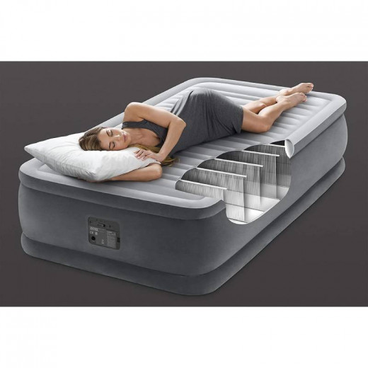 Intex Comfort Plush Air Bed Twin Size with built-in Electric Air Pump