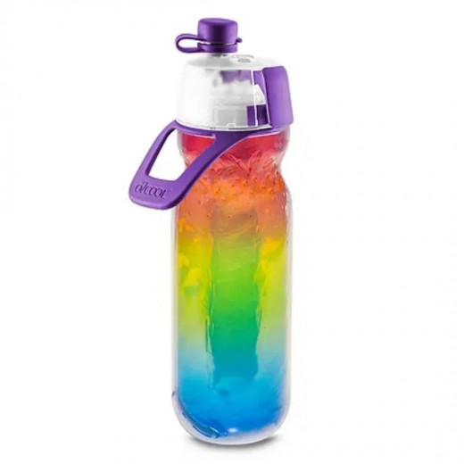 O2Cool Mist N Sip Insulated Water Bottle, Rainbow