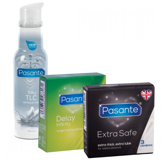 Pasante Extra Safe 3’s + Pasante Delay 3’s + Silky TLC lubricant
