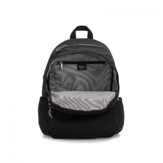 Kipling Delia Backpack with Front Pocket and Top Handle Rich Black