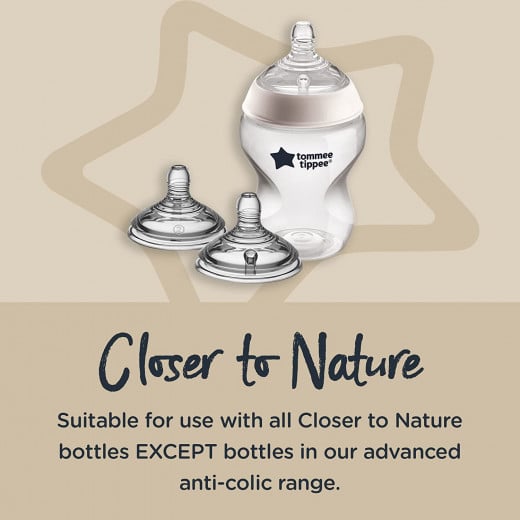 Tommee Tippee Closer To Nature Teats Medium Flow 2 Pack