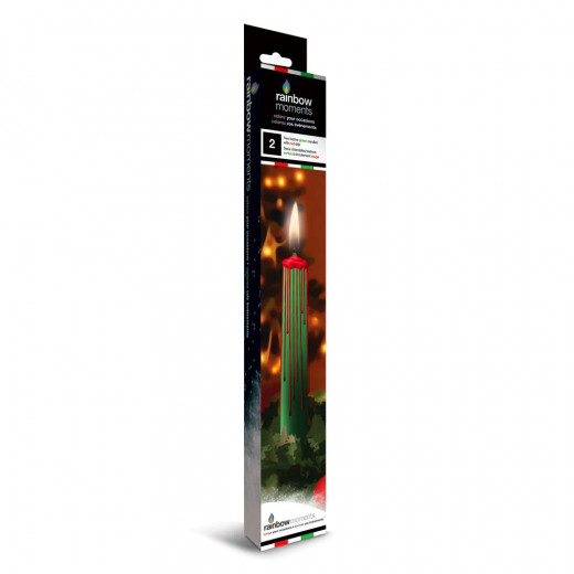 شمعة عيد الميلاد باللون الأخضر مع التنقيط الأحمر من رينبو مومنتس