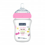 Optimal Extra Wide Neck Feeding Bottles, Double Anti, 300ml, 0+, Assorted Color, 1 Pieces