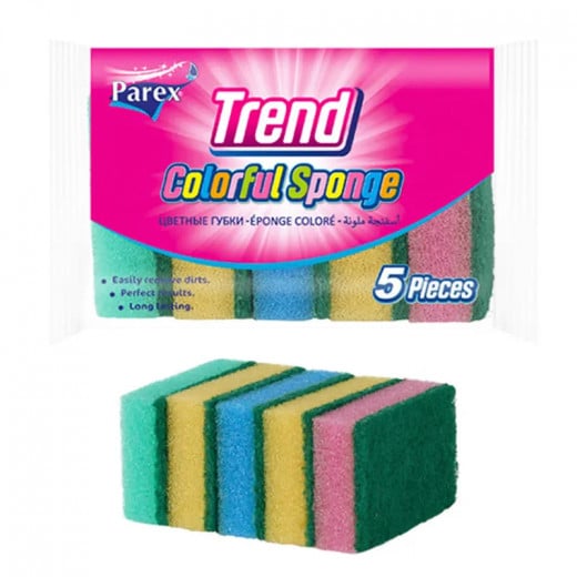 Parex Trend Colorful Sponge, 5 Pieces