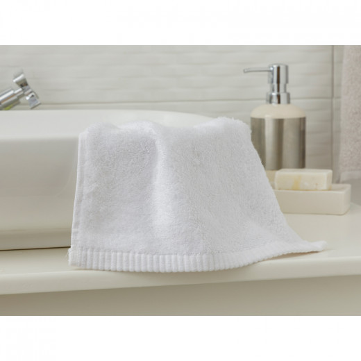 English Home Leafy Bamboo Hand Towel, White Color, 30*50 Cm