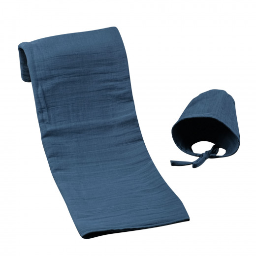 Elmalella Mira Blanket & Hat Set, Blue Color