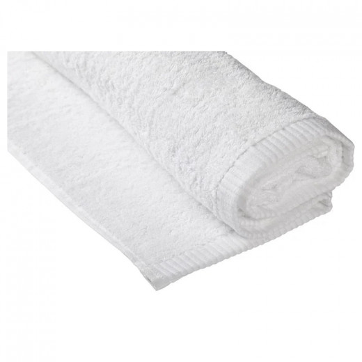 English Home Leafy Bamboo Face Towel, White Color, 50*90 Cm