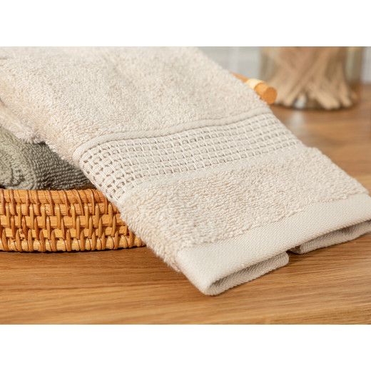 English Home Deluxe Cotton Low Twist Hand Towel, Beige Color, 30*40 Cm
