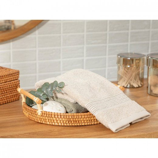 English Home Deluxe Cotton Low Twist Hand Towel, Beige Color, 30*40 Cm