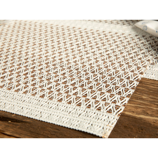 English Home Modish Polyester Placemat, 30x45 cm, Beige, 2 Pieces
