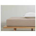 English Home Plain Cotton Double Elastic Bed Sheet, Beige Color,160*200 Cm