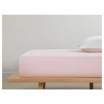 English Home Plain Cotton King Fitted Elastic Bed Sheet, Pink Color, 180*200 Cm