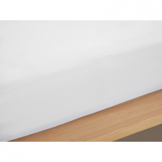 English Home Plain Cotton Double Size Bed Sheet, White Color,240*260 Cm