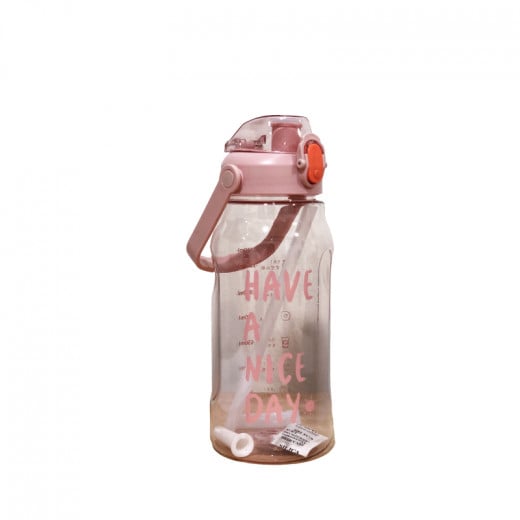 Water Bottle Transparent Pink, 1500 Ml