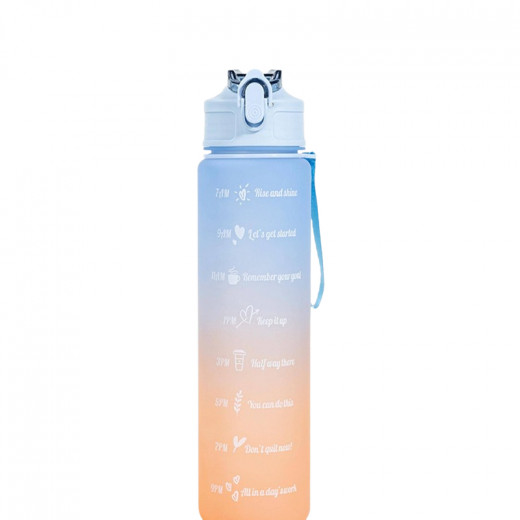 زجاجة ماء 750 مل باللون البرتقالي و الازرق