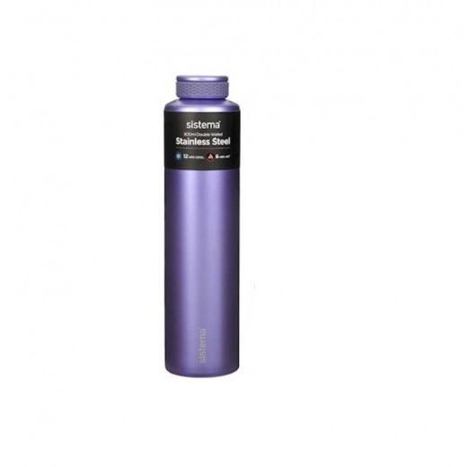 Sistema - 600ml Chic Stainless Steel Bottle Purple