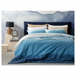 English Home Serenity Cotton Double Duvet Cover Set, Blue Color, Size 220*200 Cm