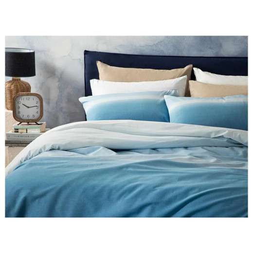 English Home Serenity Cotton Double Duvet Cover Set, Blue Color, Size 220*200 Cm