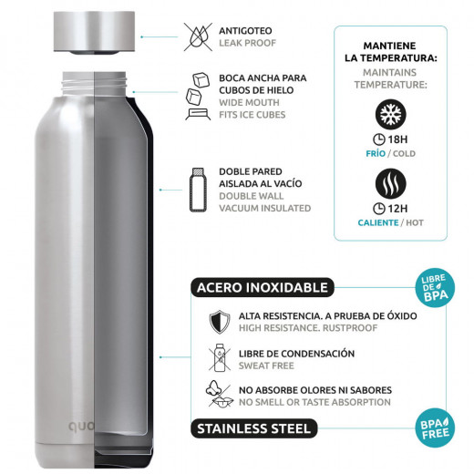 Quokka Stainless Steel Bottle With Strap, Tree Branches Design, 630 Ml