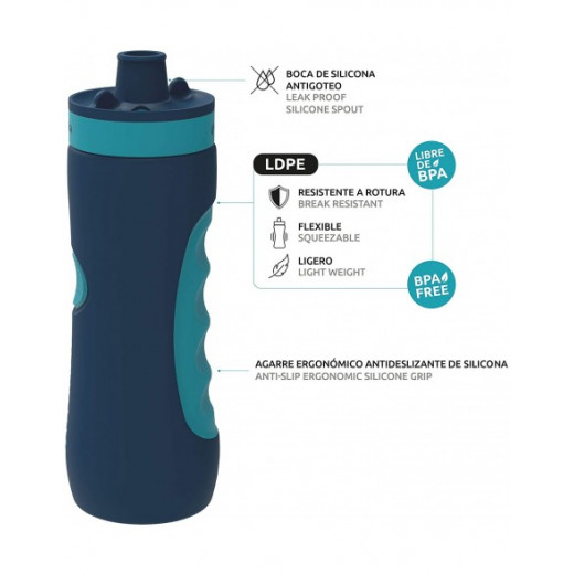 Quokka Sports Water Bottle, Navy Blue Color, 680 Ml