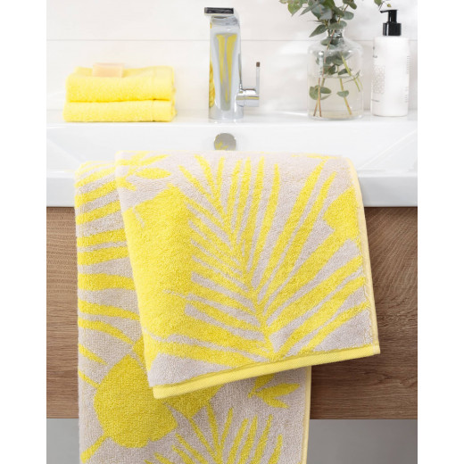 منشفة استحمام بوتانيكال, باللون الاصفر, 70*140 سم من كاوو