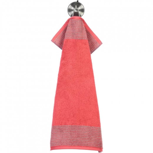 Cawo Two-Tone Guest Towel, Light Red Color, 30*50 Cm