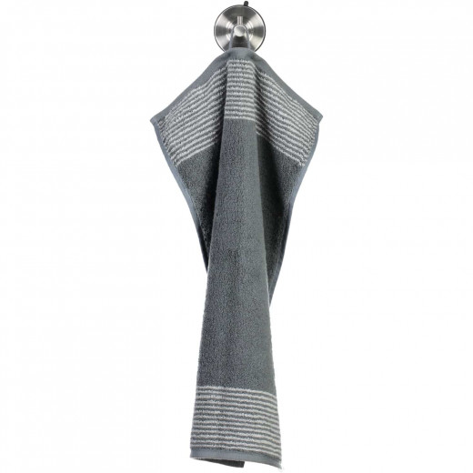 Cawo Two-Tone Guest Towel, Dark Grey Color, 30*50 Cm