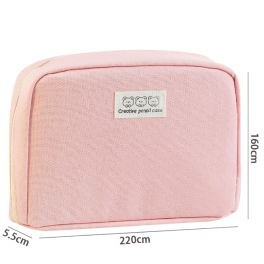Case For Pencil / Makeup , Large Capacity, Pink Color