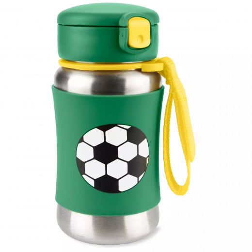 Skip Hop Spark Style Stainless Steel Bottle With Straw, Football