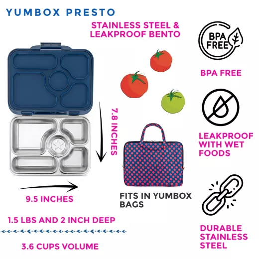 Bento Box Lunch Box Stainless Steel Leakproof, Blue