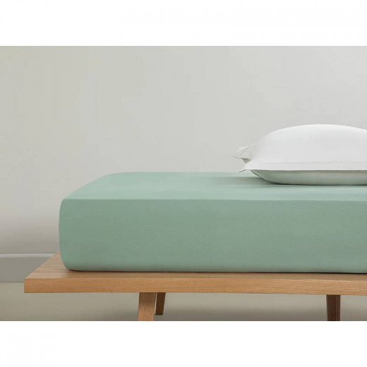 English Home Plain Cotton Intermediate Size Bed Sheet ,Green Color, 140*200 Cm