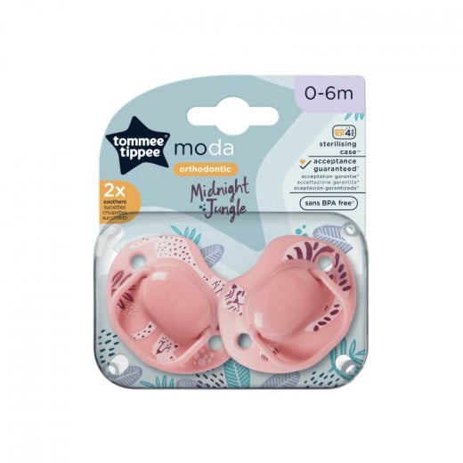Tommee Tippee 0-6 Months Closer to Nature 2 Orthodontic Soothers Pink