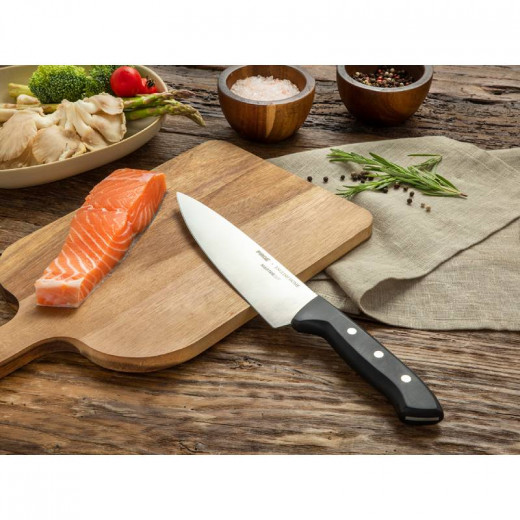 English Home Pirge x Master Cut Steel Meat Knife, Black Color, 19 Cm