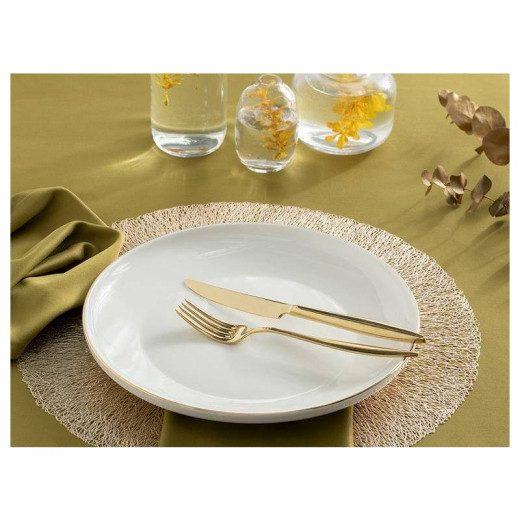 English Home Turin Serving Platter Porcelain, Gold Color, 27 cm