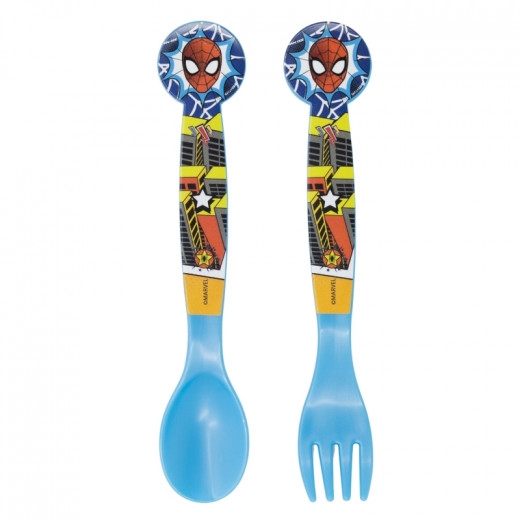 Stor Pp Cutlery Set In Polybag Spiderman Midnight Flyer 2 Pieces