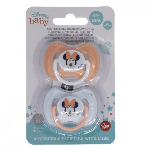Stor Baby Set Symetrical Pacifier Silicone +6 M With Cover Minnie Indigo Dreams 2 Pieces