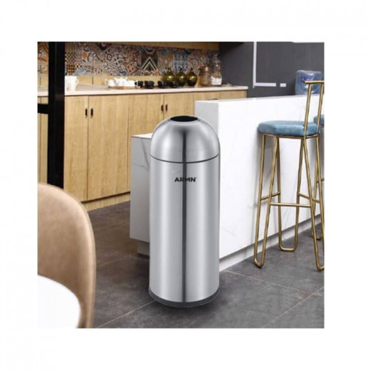 ARMN Tramontina Waste Bin With Top Openning, Silver Color, 50L