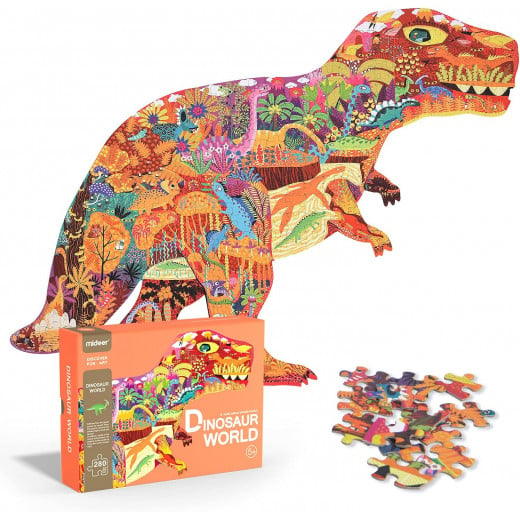 Mideer Large Animal Shaped Puzzle Dinosaur World, 280 Pieces