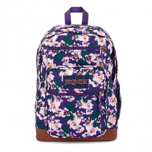 JanSport Backpack Big Student Neon Daisy, Purple & Green Color