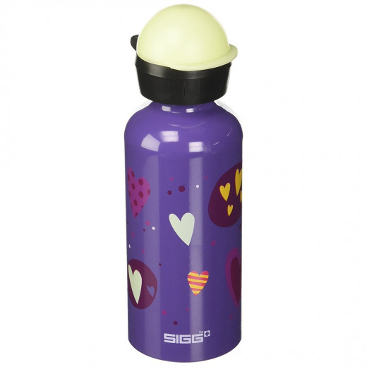 Sigg Kids Aluminium Glow Heart Balloons Water Bottle, 400 ml