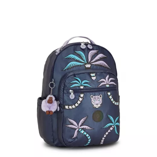 Kipling-Seoul Backpack Admiral Blue Palm, Large