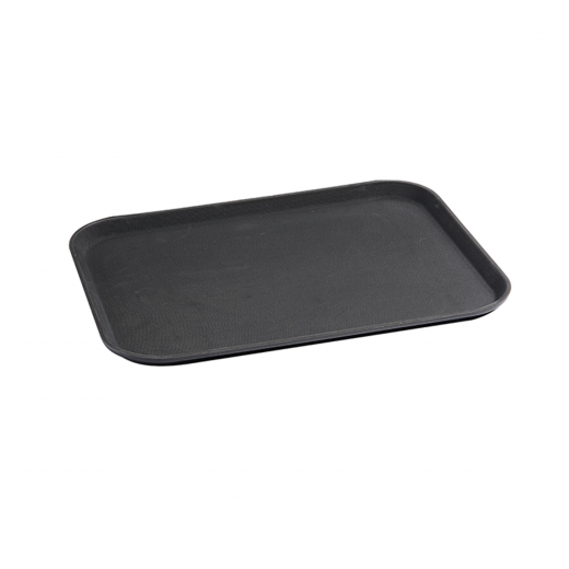 Vague Non Slip Plastic Slip Tray Rectangular Black 37.5 centimeter x 50 centimeter