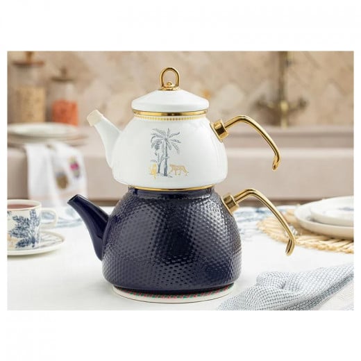 English Home Toile Botanical Enamel Teapot 1.1 Liter + 2.3 Liter