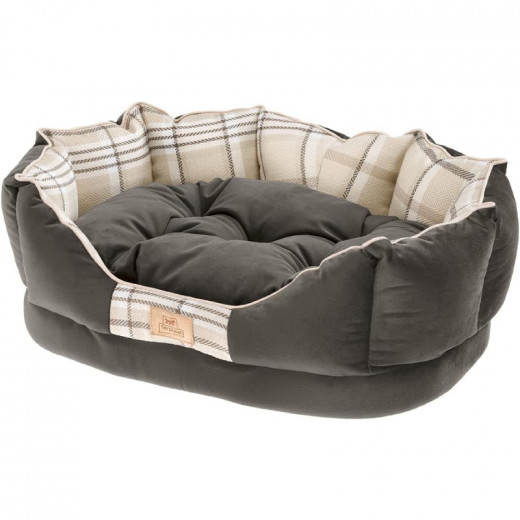 Ferplast Charles Cat Dog Bed With Removable Cushion, Brown,60 Cm